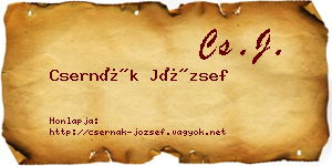 Csernák József névjegykártya