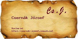 Csernák József névjegykártya